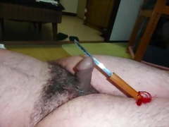 Japanese old man erect penis Close-up slide show